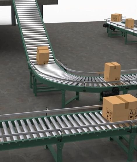 An industrial belt conveyor system for material handling